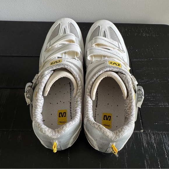 Mavic Women’s 9.5 Road Bike Shoes w/ Cleats – Peloton Compatible, White - Picture 4 of 7